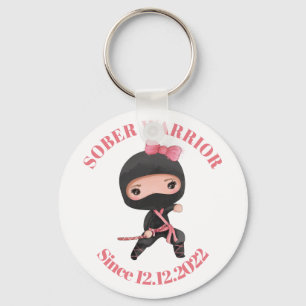 Sober Since Keychain for Addiction Recovery, Ninja