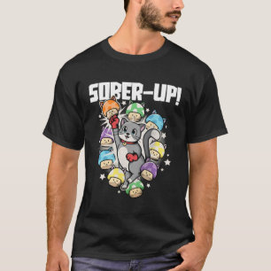 Sober Up Sobriety Cat Gamer T-Shirt