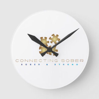 Sober Wandclock Connecting - Sober & Strong Round Clock