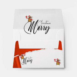Sobre para año nuevo lindo con papá Noel escondido Envelope