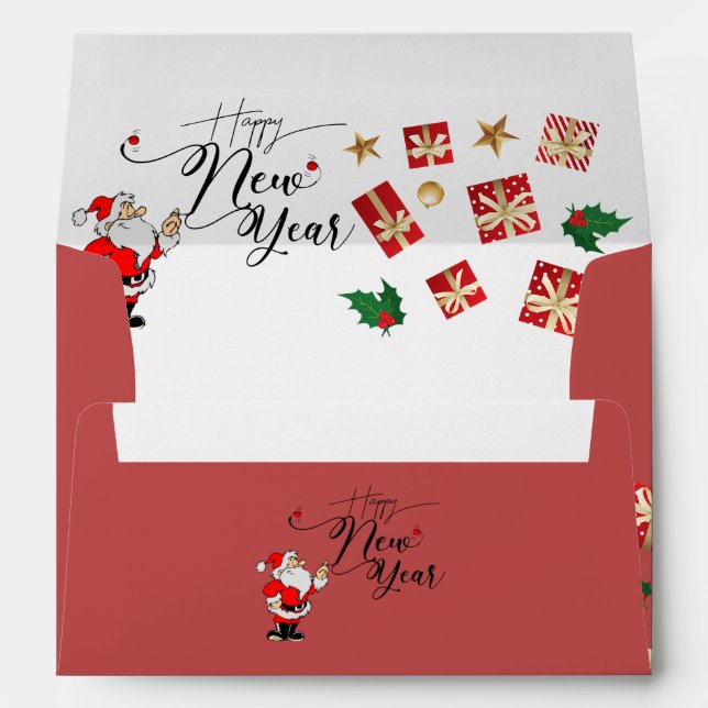 Sobre para navidad con los regalos rojo envelope (Back (Bottom))