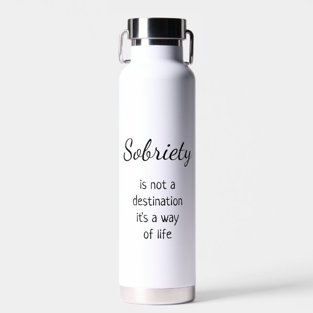 Sobriety Affirmation Custom Recovery Centre Logo Water Bottle (Front)