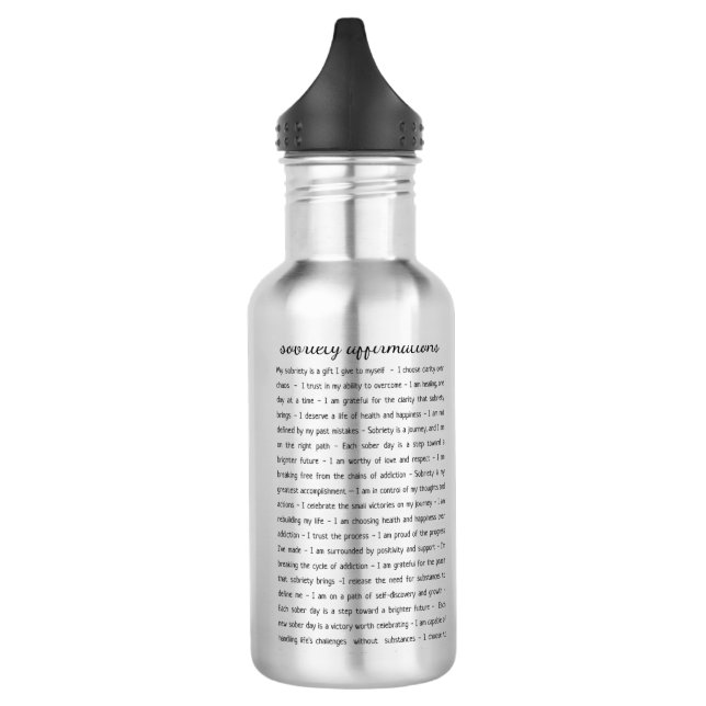 Sobriety Affirmations Any Name Date Custom 710 Ml Water Bottle (Left)