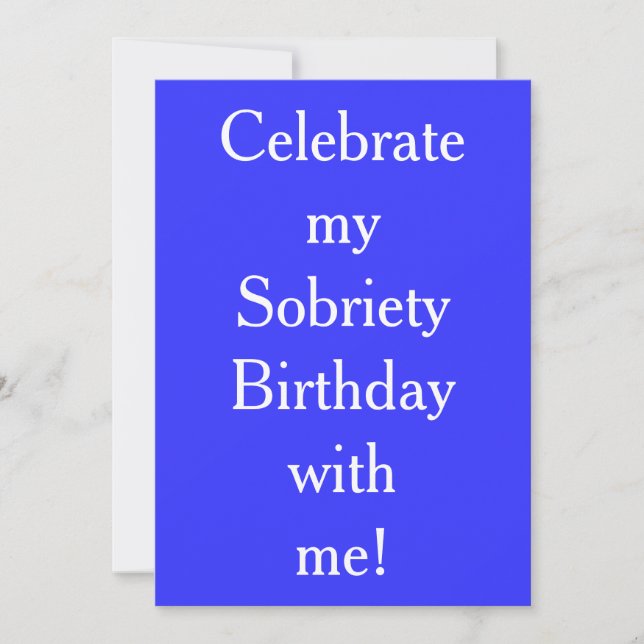 Sobriety Birthday Invitations (Front)