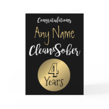 Sobriety card 12 step sober anniversary birthday