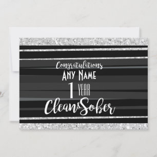 Sobriety card personalized 12 step recovery AA NA