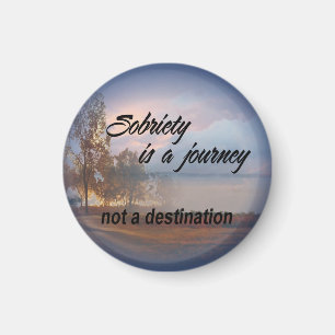 sobriety is a journey round magnet