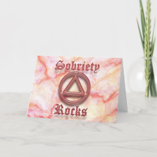 SOBRIETY ROCKS Sober Recovery AA Greeting Card