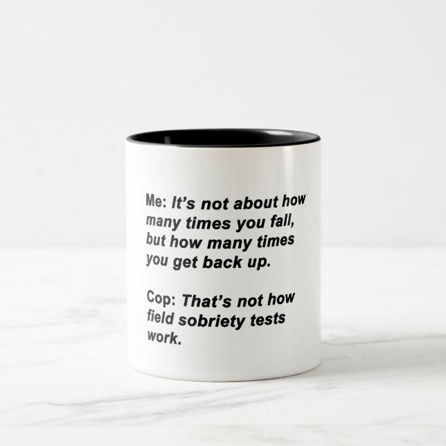 Sobriety Test Two-Tone Coffee Mug (Center)