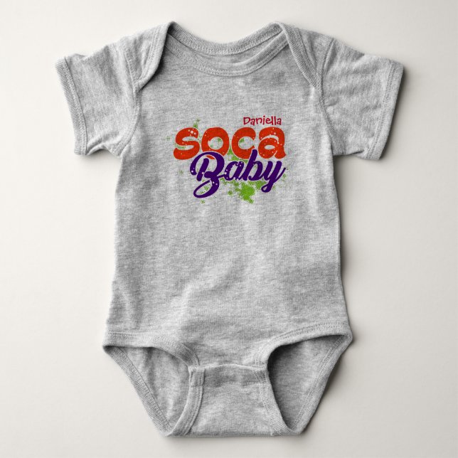 Soca Baby Typography Bodysuit (Front)