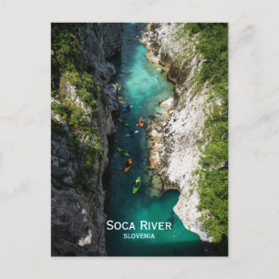 Soca River in Kobarid, Slovenia. Alpine fairytale. Postcard