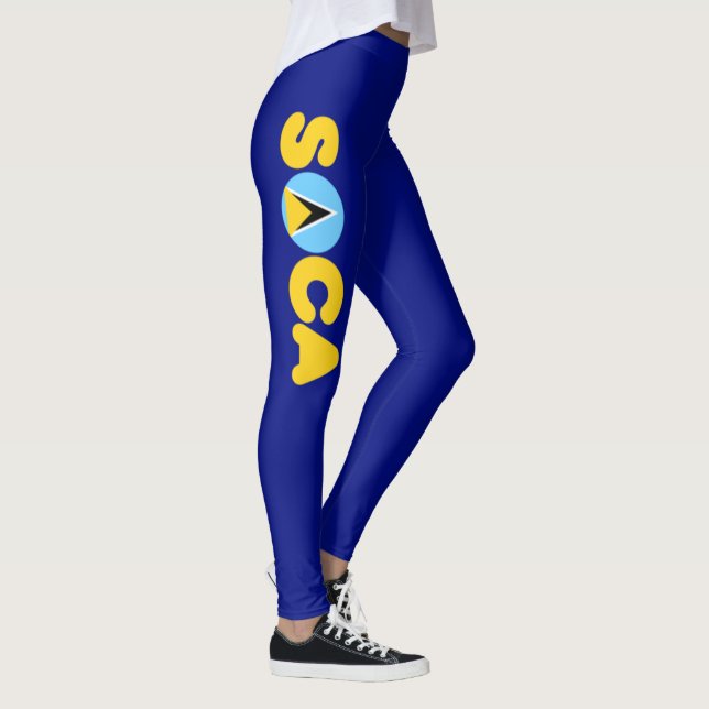 Soca Saint Lucia Flag Carnival Leggings (Right)