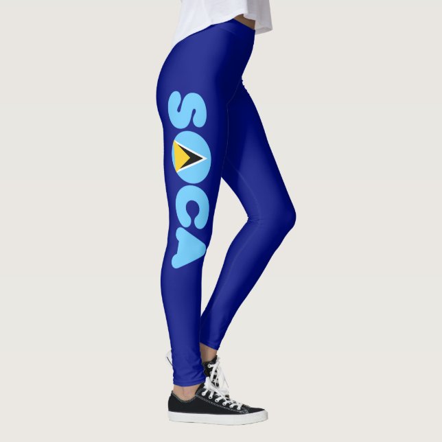 Soca Saint Lucia Flag Carnival Leggings (Right)