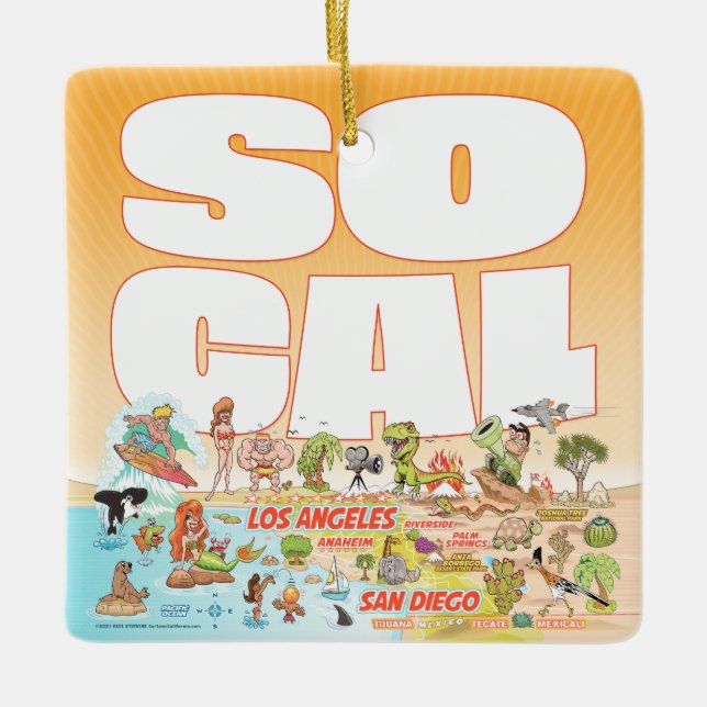 SoCal Ceramic Ornament (Front)
