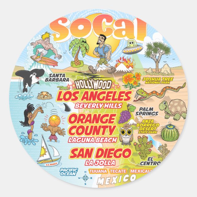 SoCal Classic Round Sticker (Front)