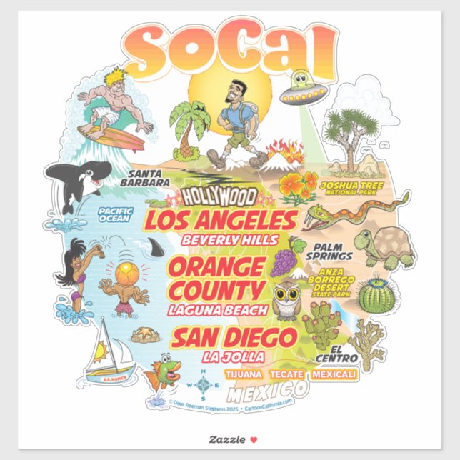 SoCal Custom-Cut Vinyl Sticker (Sheet)