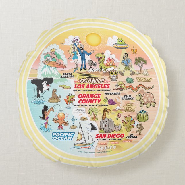 SoCal Dream Round Cushion (Front)