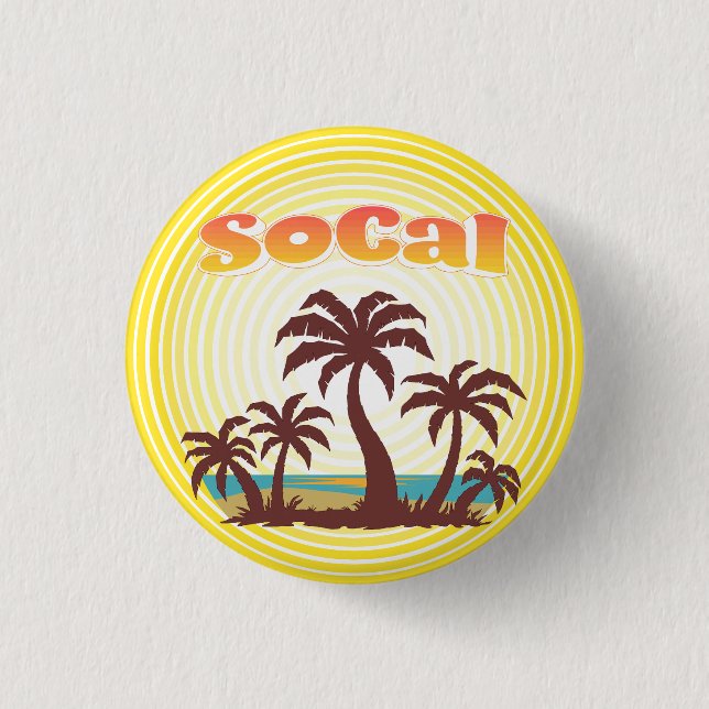 SoCal Palm Trees 3 Cm Round Badge (Front)