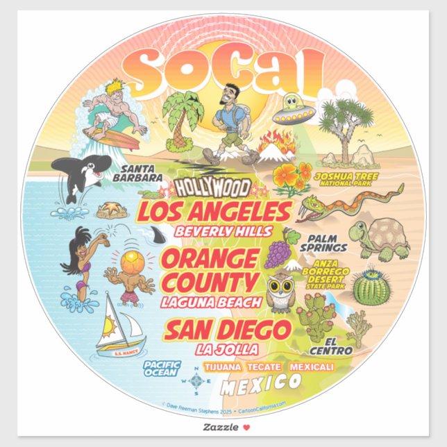 SoCal Paradise Custom-Cut Vinyl Sticker (Sheet)