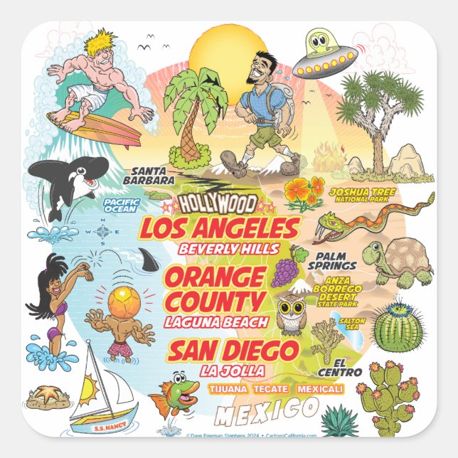 SoCal Paradise Custom-Cut Vinyl Sticker (Front)