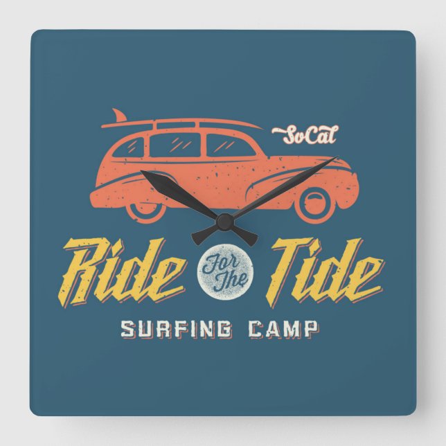 Socal Ride For The Tide Square Wall Clock (Front)