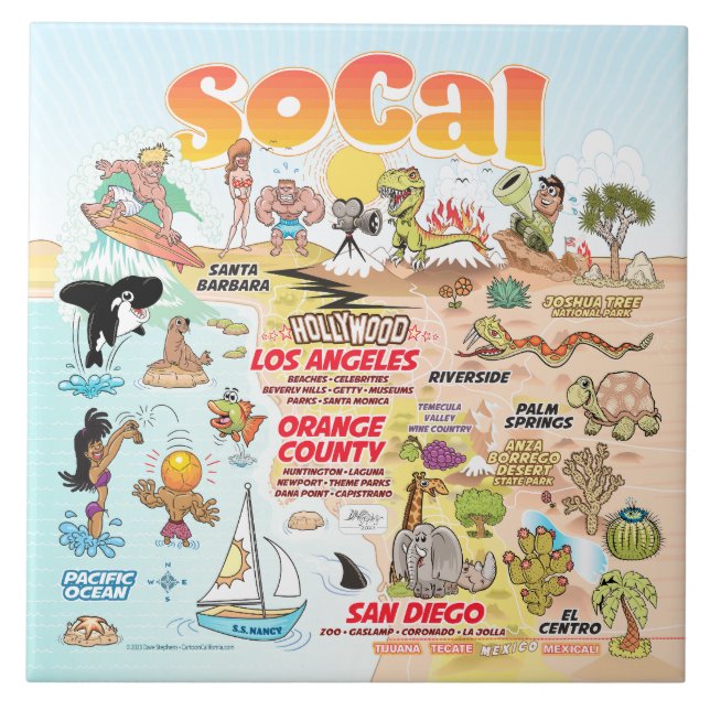 SoCal Scene Ceramic Tile (Front)