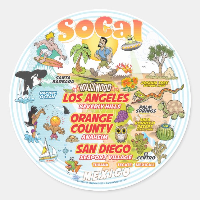 SoCal Seaport Classic Round Sticker (Front)