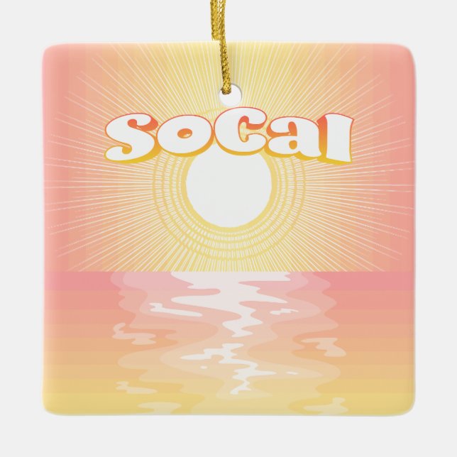SoCal Sunset Ceramic Ornament (Front)