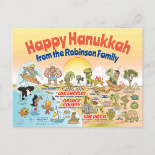 SoCal Sunset Custom Hanukkah Postcard
