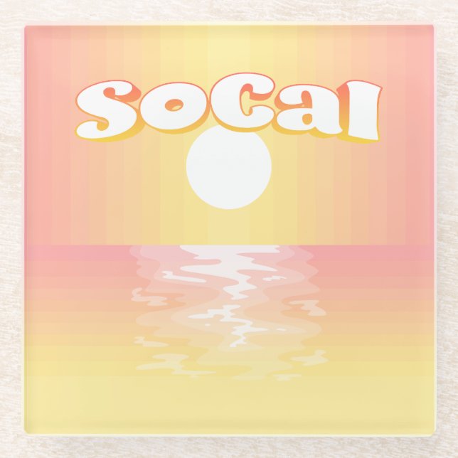 SoCal Sunset Glass Coaster (Front)