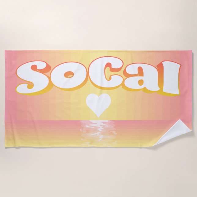 SoCal Sunset Love Beach Blanket (Front)