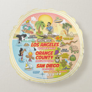 SoCal Sunset Round Cushion