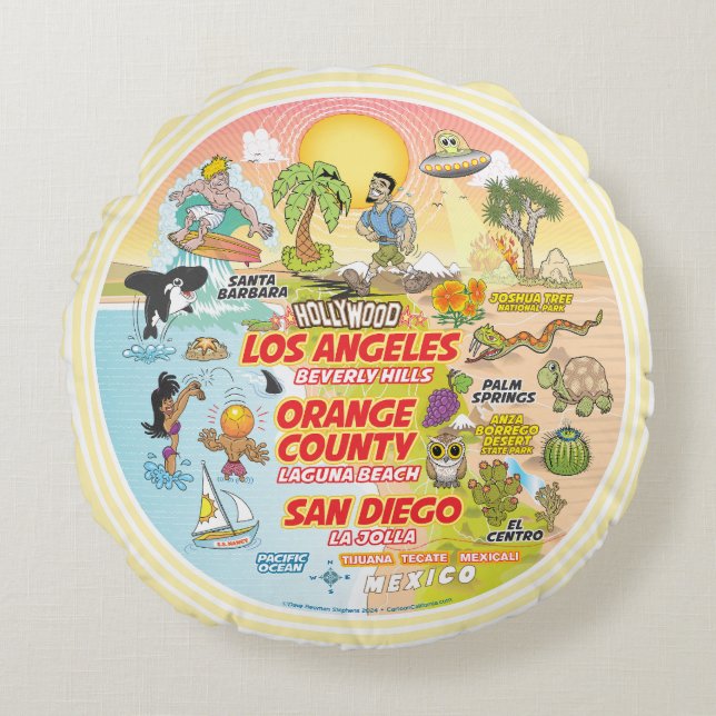 SoCal Sunset Round Cushion (Front)