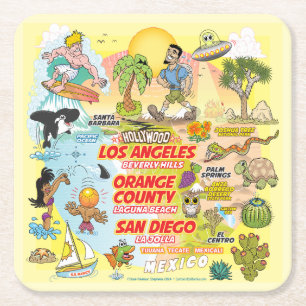 SoCal Sunset Square Paper Coaster