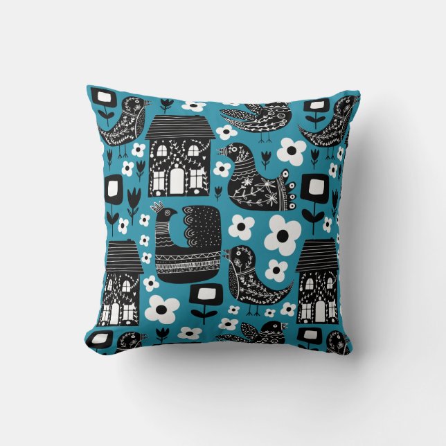 Socando Floral Birds Cushion (Front)