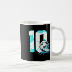 Soccer 10th Birthday 10 Year Old Ice Cream Drip Bd Coffee Mug