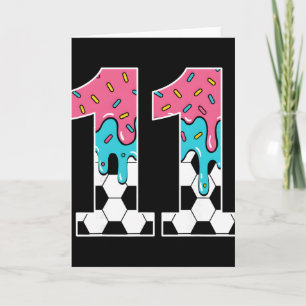 Soccer 11 Year Old Ice Cream Drip Youth 11th Birth Card