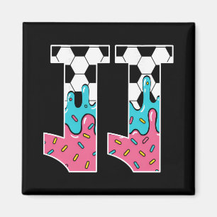 Soccer 11 Year Old Ice Cream Drip Youth 11th Birth Magnet