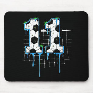 Soccer 11 Year Old Ice Cream Drip Youth 11th Birth Mouse Pad