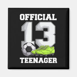 Soccer 13 Year Old Birthday Boy Shirt, Official Te Magnet