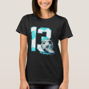 Soccer 13th Birthday 13 Year Old Ice Cream Drip Bd T-Shirt