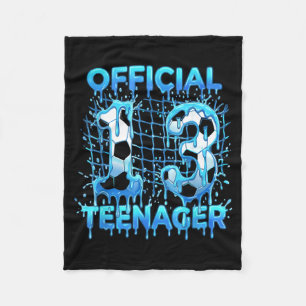 Soccer 13th Birthday Ice Cream Drip Official Teena Fleece Blanket