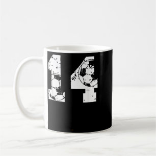 Soccer 14th Birthday 14 Years Old Ball Number Kid Coffee Mug
