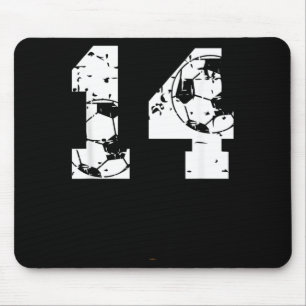 Soccer 14th Birthday 14 Years Old Ball Number Kid Mouse Pad