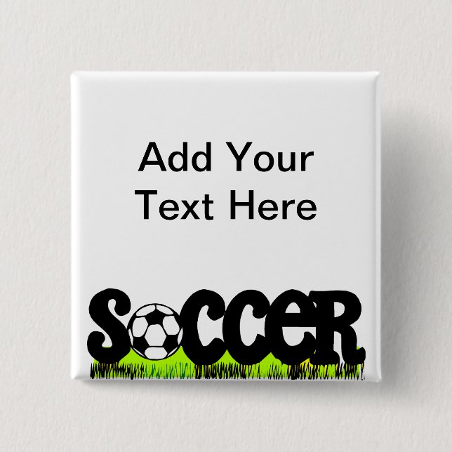 Soccer 15 Cm Square Badge (Front)