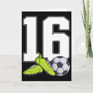 Soccer 16th Birthday Footbyller Boys 16 Year Old  Card