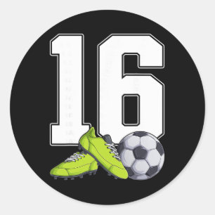 Soccer 16th Birthday Footller Boys 16 Year Old  Classic Round Sticker