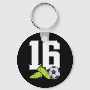 Soccer 16th Birthday Footller Boys 16 Year Old Key Ring