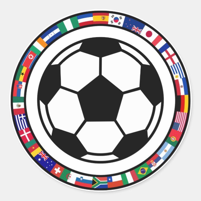 Soccer 2010 classic round sticker (Front)