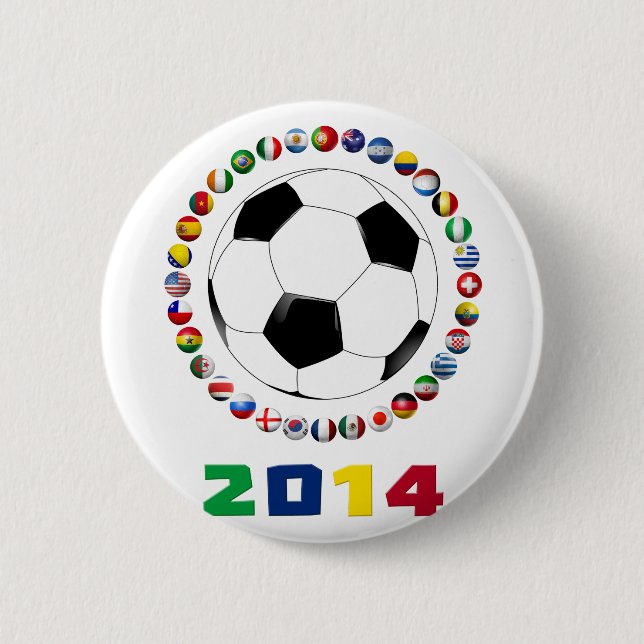 Soccer 2014  2530 6 cm round badge (Front)